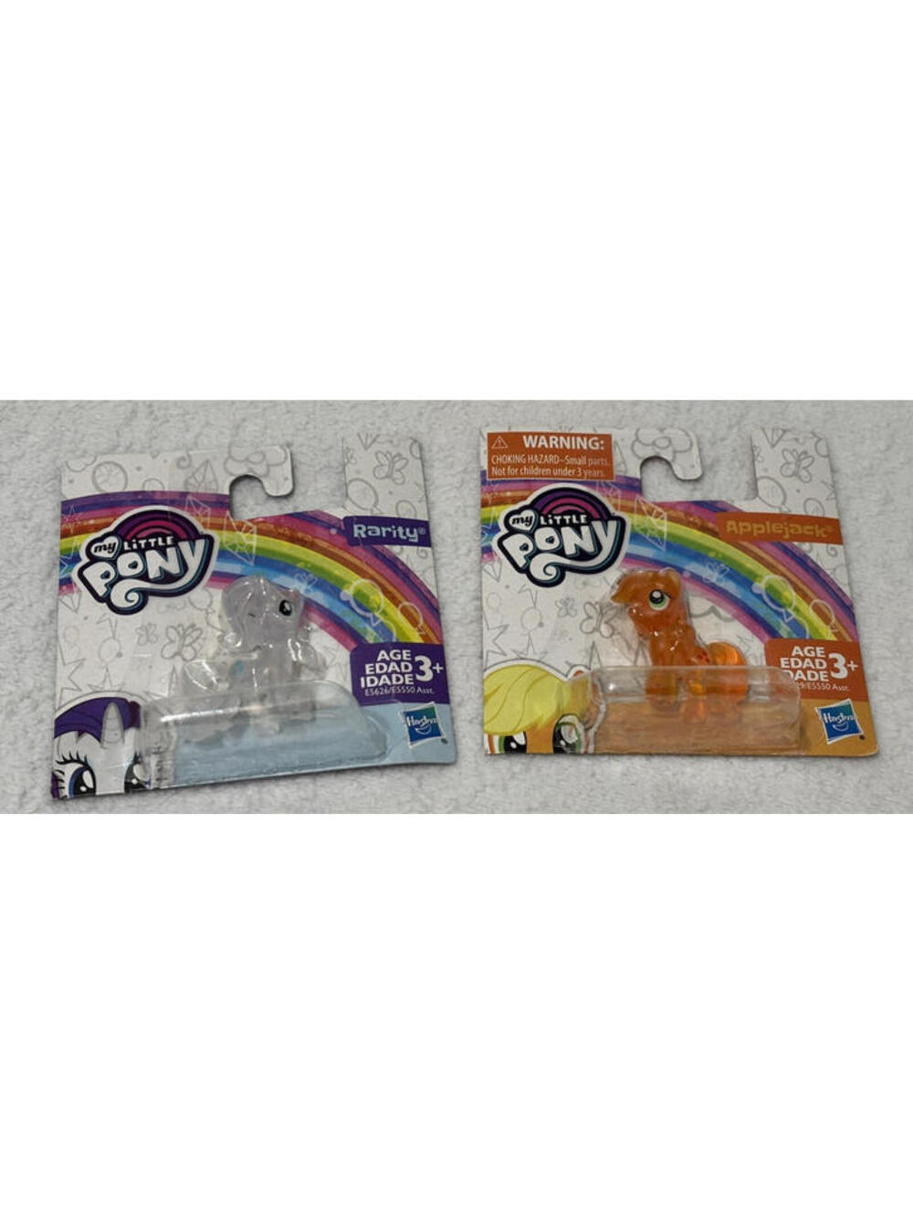 My Little Pony Rarity and Applejack Collectible Toy Mini Vinyl Figures Hasbro